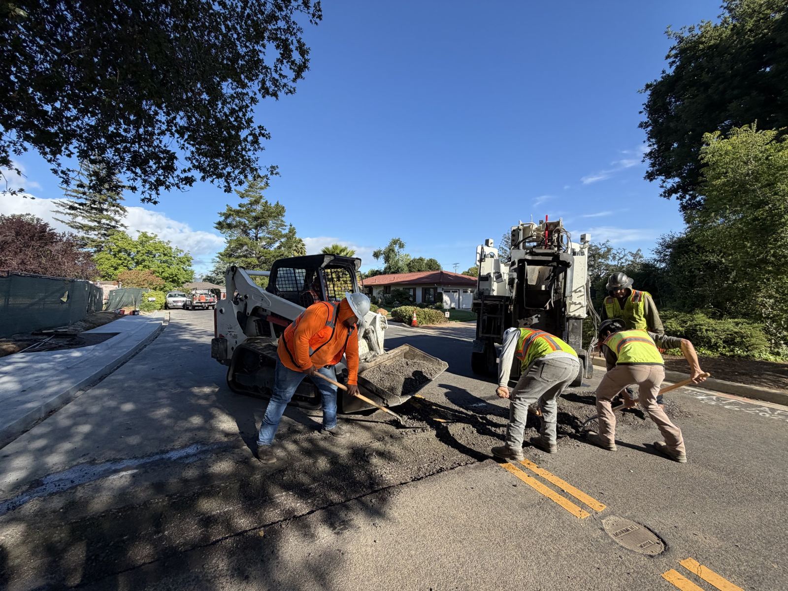 Crew paving a street restoration in Monte Sereno